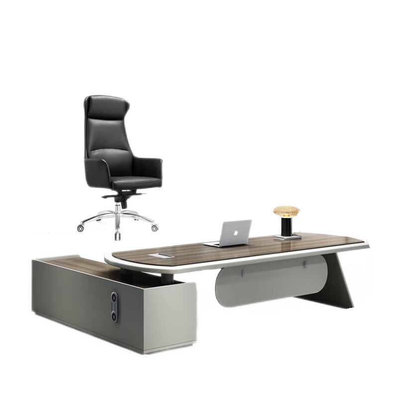 汇鑫亚美 老板桌椅组合现代简约办公家具时尚大班台 总裁桌 经理桌 主管桌 1.8米老板桌
