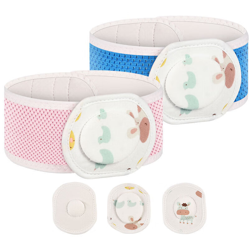 新生儿疝气带脐疝带婴儿凸肚脐专用宝宝疝气护脐带疝气带 (粉色一件装