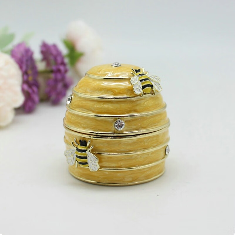 赛尼合金工艺品蜜蜂首饰盒精致小盒子轻奢高档戒指项链收纳盒生日礼物