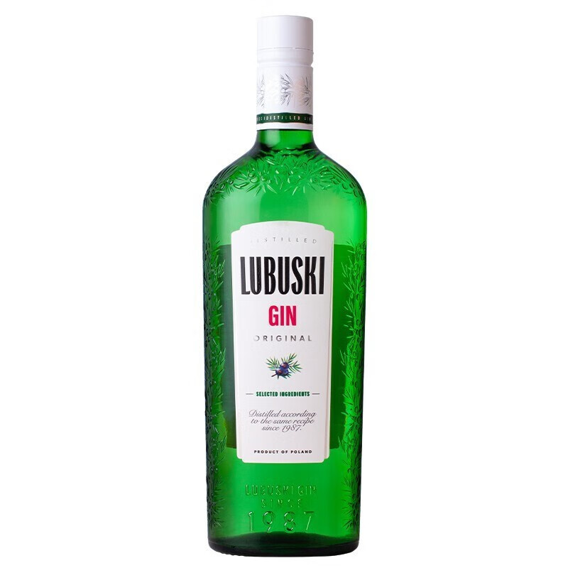 卢布斯基波兰原装进口卢布斯基金酒 LUBUSKI GIN 杜松子酒调酒 基酒 洋酒 经典款700ml