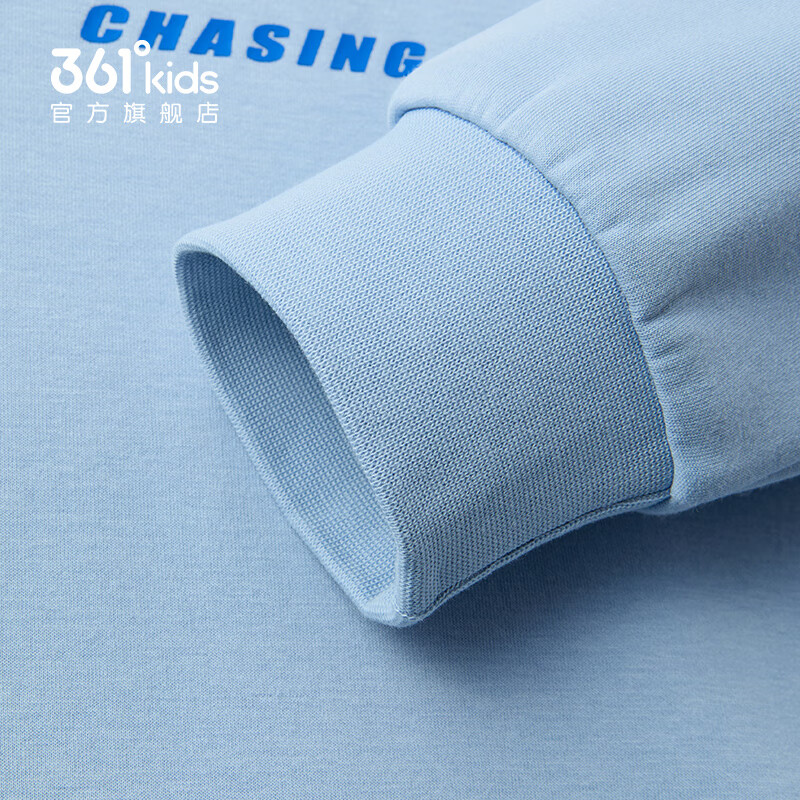 361°童装男童长袖针织套装儿童百搭年春秋新款女童圆领运动套装 瑞拉蓝/经典黑 170 cm