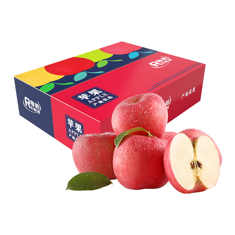 佳农旗下品牌隆唯 山东烟台富士苹果家庭装新鲜水果酸甜口 单果75mm+ 8-12个 净重4.5斤