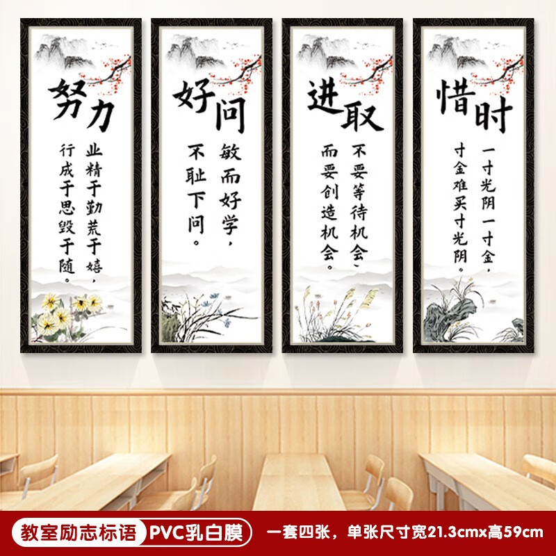 墙壁装饰贴画客厅电视背景布置贴纸沙发玻璃墙纸 励志标语