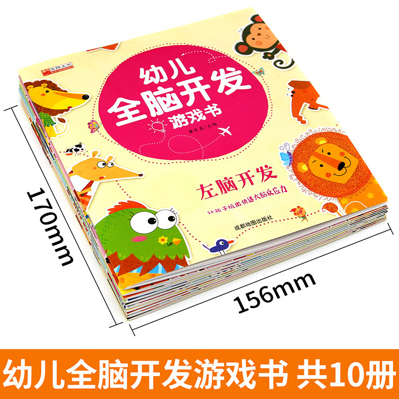 全套10册幼儿全脑开发游戏书 连线等学前教育逻辑思维注意力训练指南左右全脑潜能开发宝宝创造力 无颜色 无规格