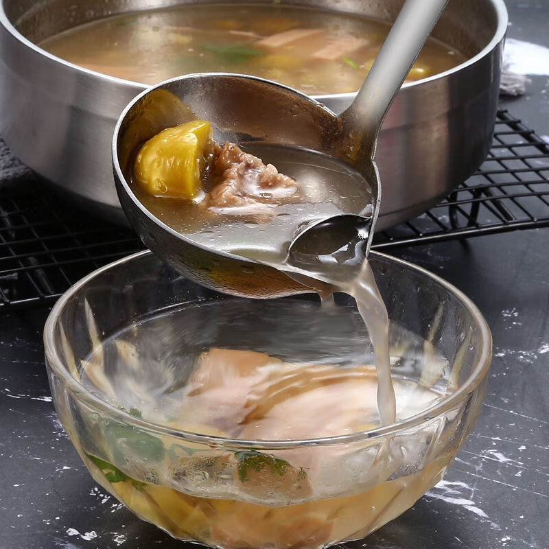 不锈钢隔油勺油汤分离勺油水分离勺汤勺家用盛汤控油勺子隔油神器 不锈钢隔油勺