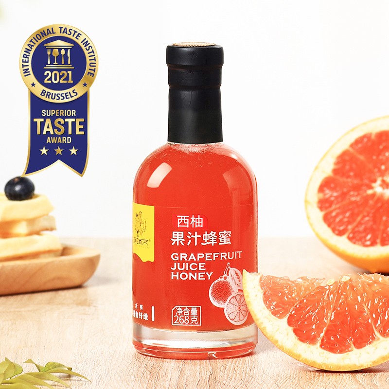 等蜂来  西柚味果汁蜂蜜蜂蜜268g 冷饮热泡办公室下午茶