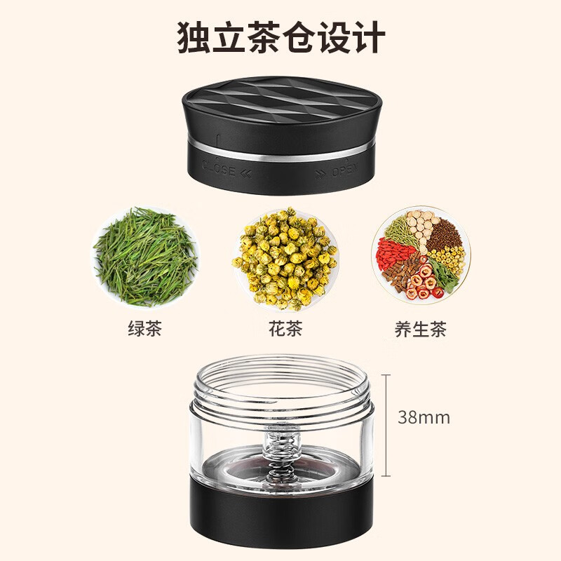 宝威玛(BVGMAV)英国玻璃杯 茶水分离杯大容量 办公商务杯 高档礼品长辈 尊雅蓝 260ml