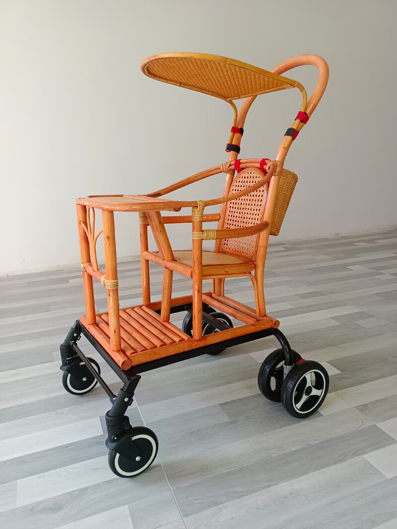 贤祥竹编婴儿推车夏季竹藤防侧翻轻便小透气手推小孩坐式宝宝藤椅真藤