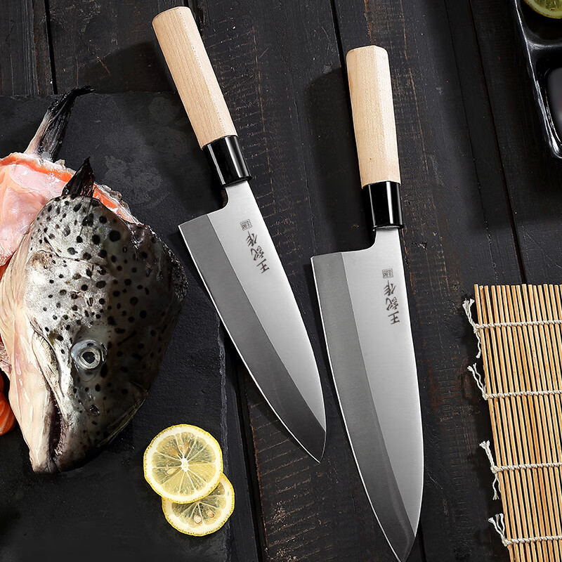 王记(wangji) 王记加厚三文鱼头刀日料不锈钢厨师专用刺身料理专业杀