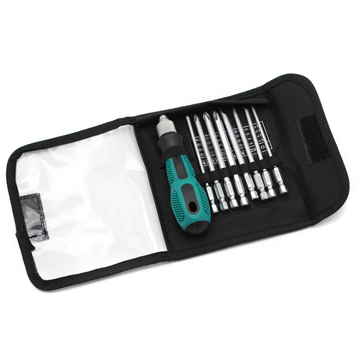 十字一字平口螺丝刀9合1螺丝批维修套装铬钒钢起子改锥便携包 9合1