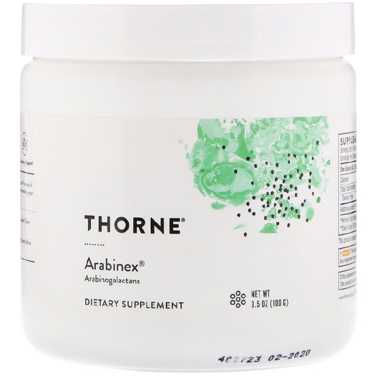 美国品牌thorneresearch阿拉伯半乳聚糖/肠道保健100g