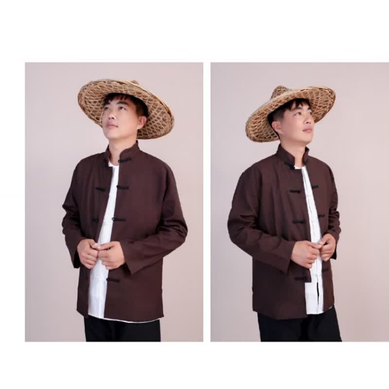 映娇农村平民百姓阿宝演出服 古装小二民国管家车夫老爷爷陕北农民服