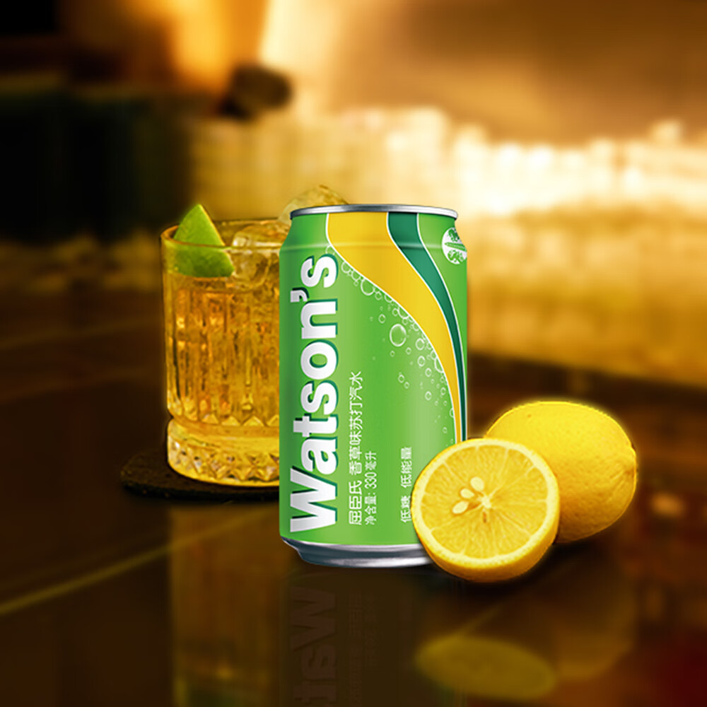 屈臣氏（Watsons）苏打水香草味低糖气泡水饮料聚会调酒330mL*24JOJO联名中秋送礼