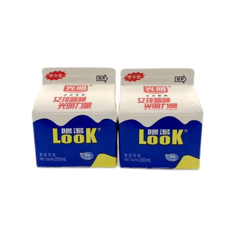 光明 噜渴酸奶look200ml原味酸奶饮品酒店饭店牛奶特惠装 原味10盒