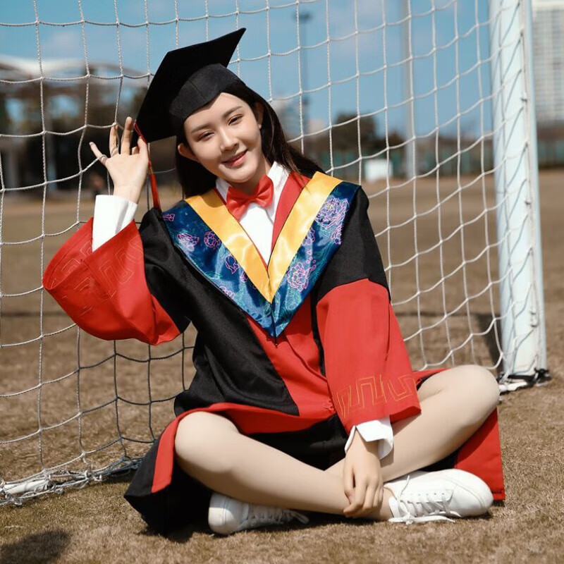 柠芯柠云大学生毕业女学士服气质统一博士服礼服成人垂布披肩校园学院