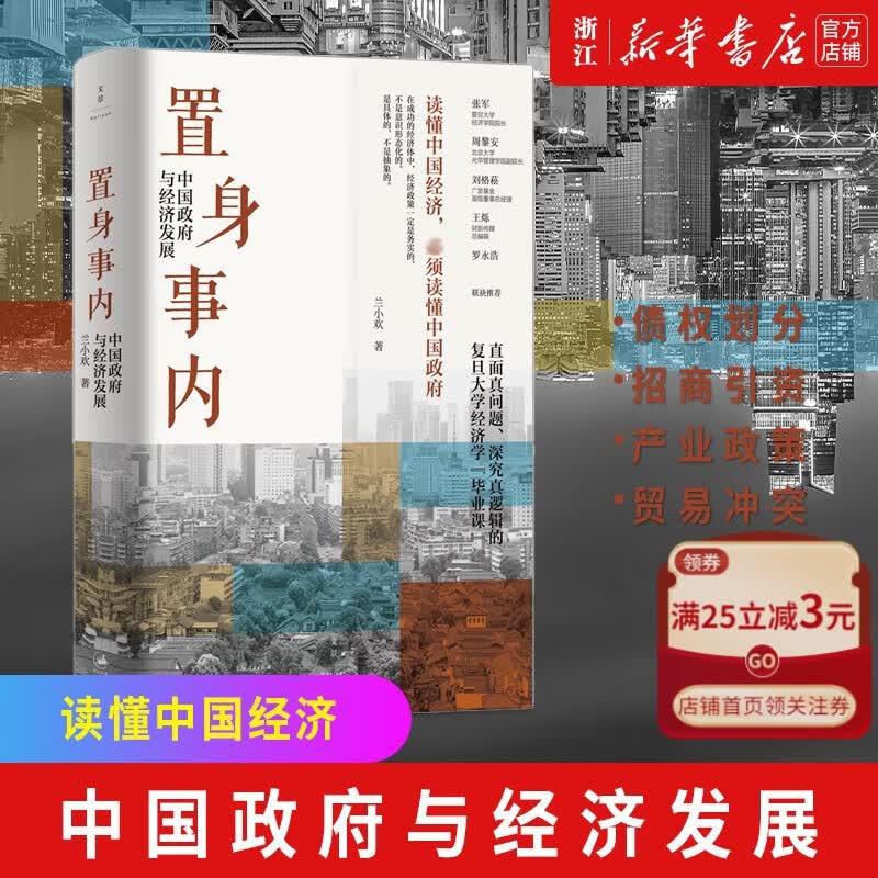 【新华书店正版】置身事内 中国政府与经济发展兰小欢著罗永浩刘格菘张军周黎安王烁联袂推荐 中国发展现实的把握 正版经济学理论
