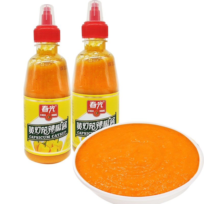 春光黄灯笼辣椒酱300克瓶蒜香调味煲汤烧菜下饭菜烧烤酸汤肥牛调味料