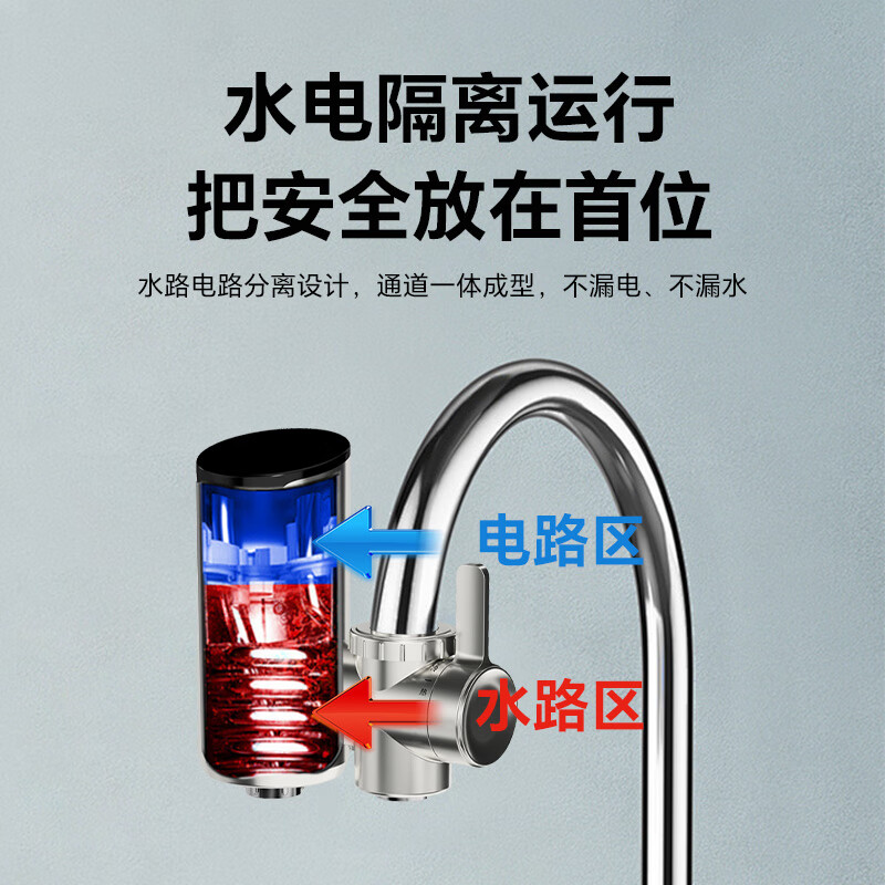 夏普电热水龙头 接驳式免安装 快速加热厨房冷热厨房宝 快速加热厨宝小型电热即热小厨宝水龙头热水宝 3000W接驳式珍珠白+普通插头+自行安装