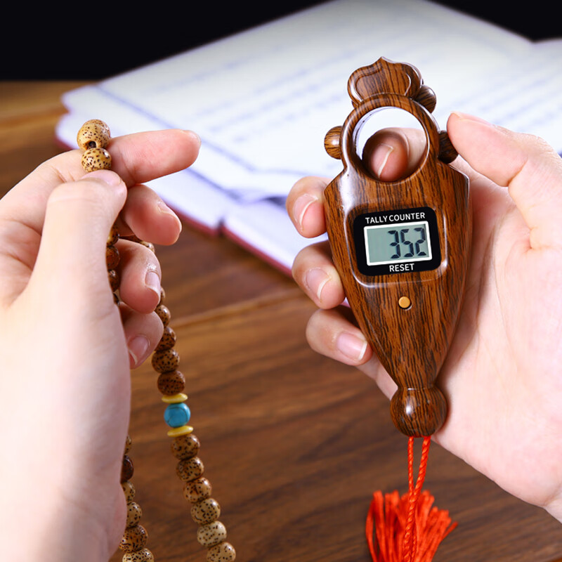 善扬智能计数器手动拨珠子手指按夜光电子显数数点记数器可换电池