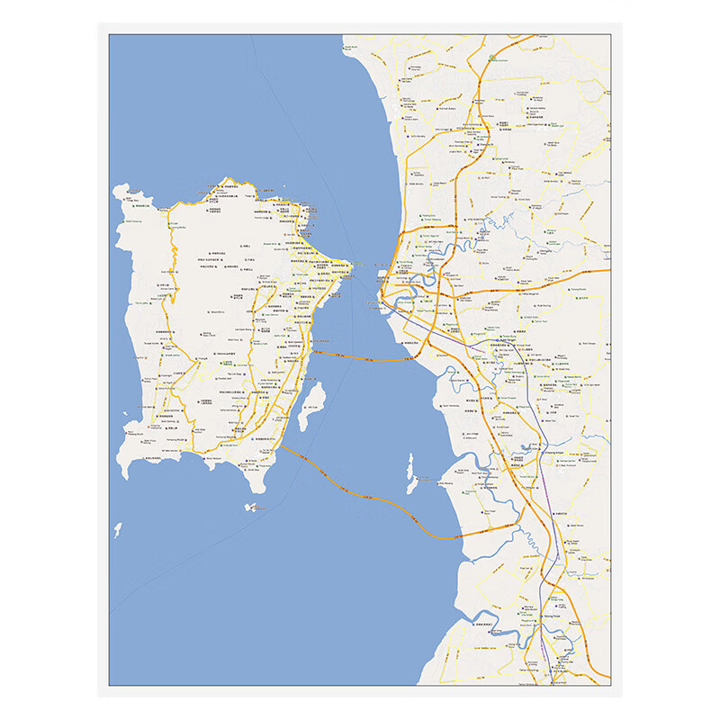 马来西亚槟城state of penang 定制移民旅游行社公司挂 地图 76*100