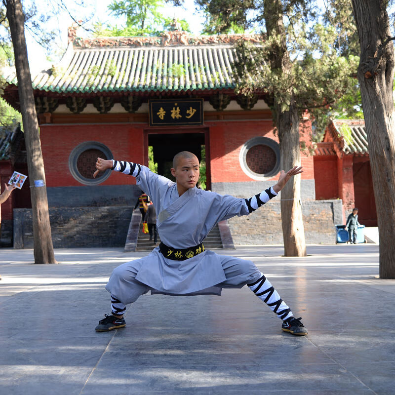 洛必达练武服饰吸汗透气少林武僧服批发武术练功服装佛教服装演出