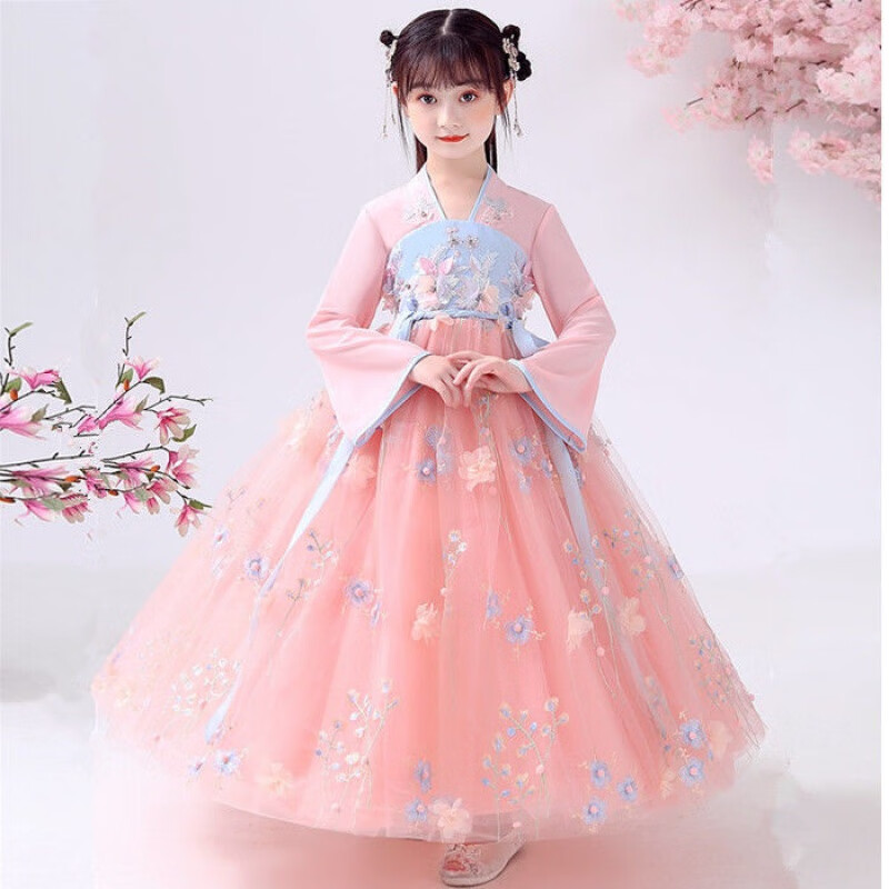 汉服女童连衣裙儿童古装裙子襦裙公主裙夏季新款仙中国风长裙小女孩