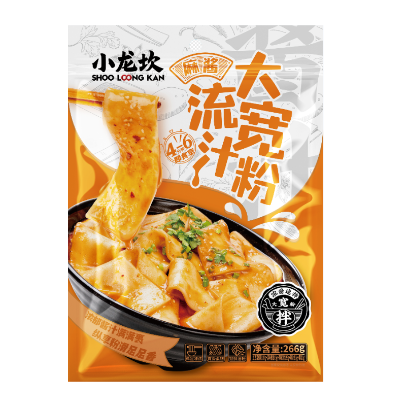 小龙坎 麻酱流汁宽粉266g 特产袋装火锅川粉非油炸方便速食带调料土豆粉