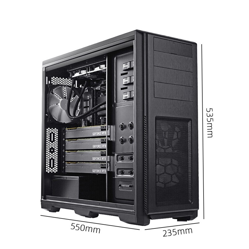  追风者(PHANTEKS) 614PC 全塔EEB双路板EATX服务器工作站电脑机箱(EEB双路主板/4xGPU显卡/360水冷位)