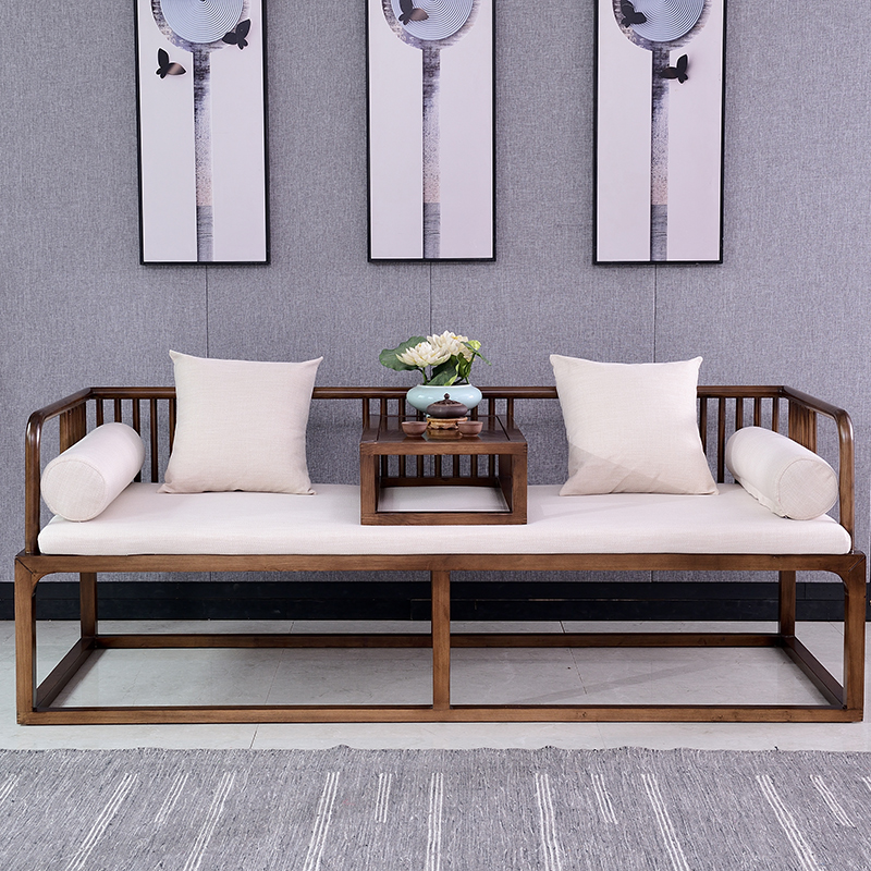 一米风新中式实木沙发复古别墅大小户型客厅沙发组合样板房家具整装定制 三人位