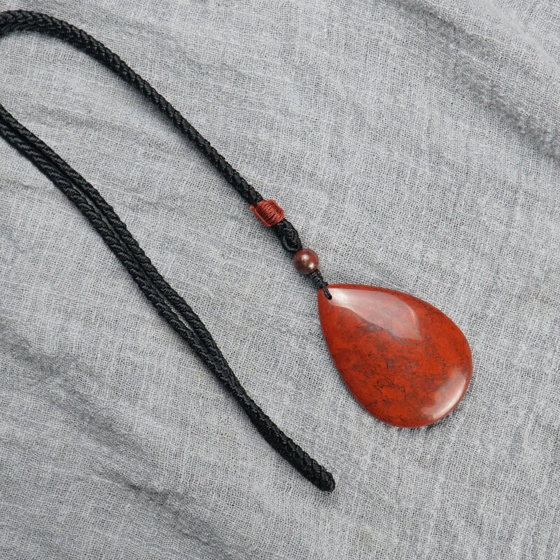 时乾 新疆红伊丁陨石水滴吊坠 精品能量项链女士天铁吊坠 水滴(配挂绳)