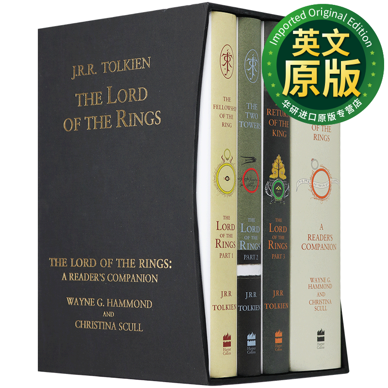 指环王 英文原版 The Lord of the Rings 指环王60周年套装 精装 魔戒原版阅读指南 英文版电影原著奇幻小说 进口英语书籍 Tolkien,J.R.R.