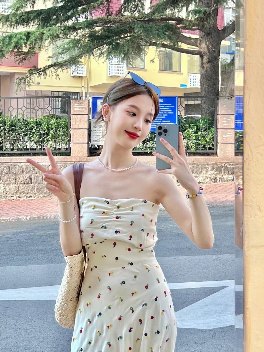 携鱼三亚旅行穿搭衣服一字领抹胸连衣裙显瘦超仙女裙海边度假沙滩裙子