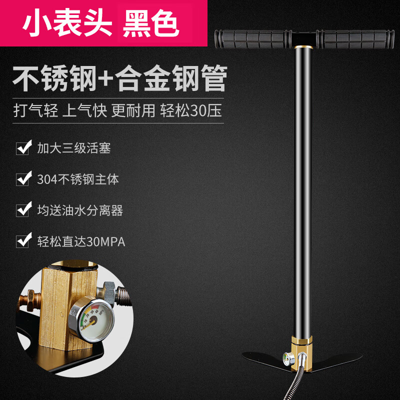 初啸侧压打气筒 高压打气筒30mpa40mp手动型三级四级油冷不锈钢气 小