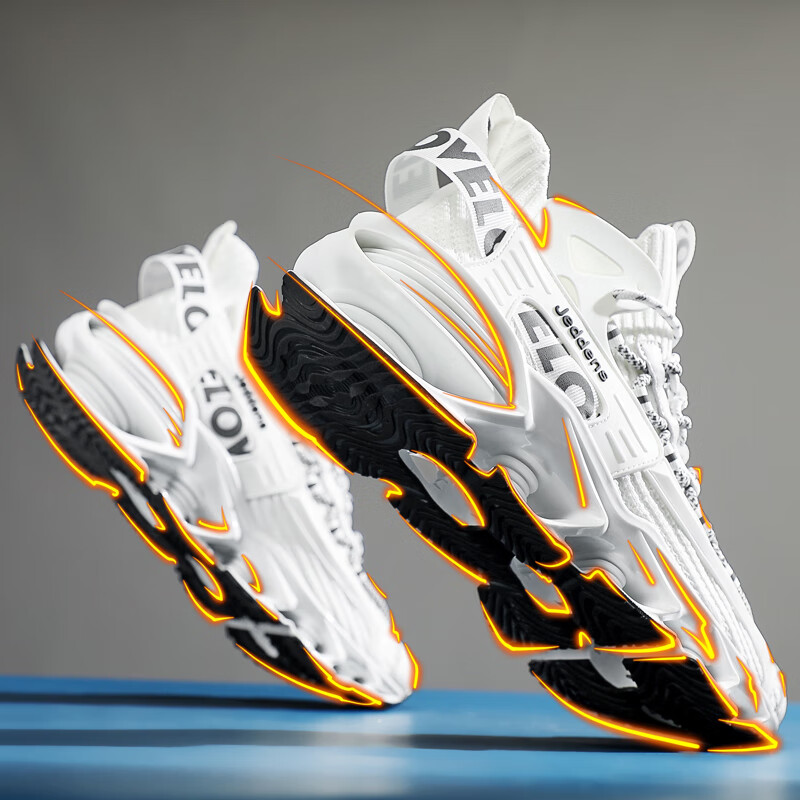 卢格恩茨国潮男鞋夏季新款男士透气刀锋鞋子男跑步鞋增高潮流运动休闲