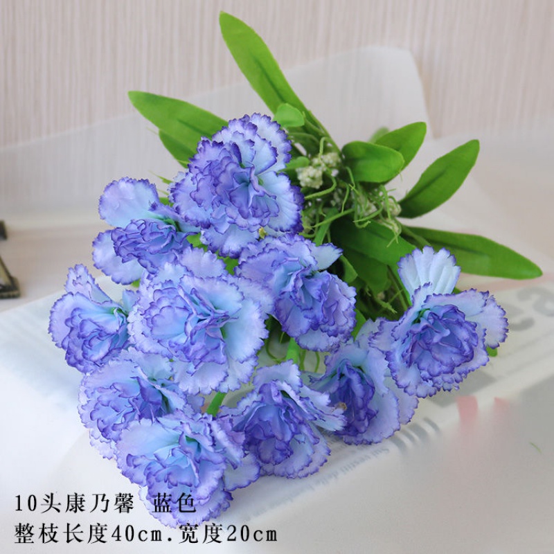 【单支10头康乃馨 蓝色】