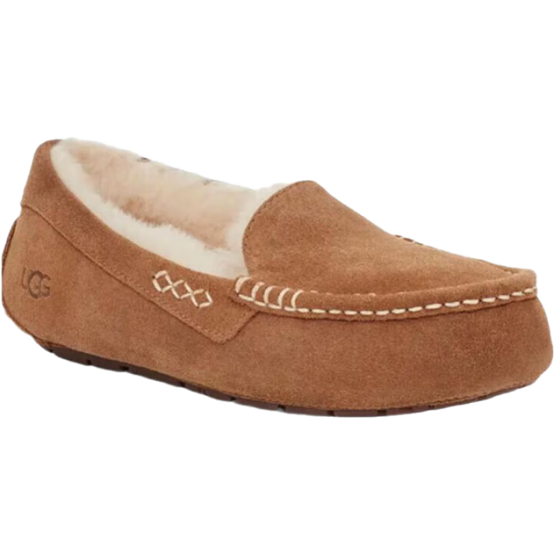 UGG新款女士Ansley絨面豆豆鞋雪地靴舒適防滑羊毛內(nèi)里348916 栗色 38 7