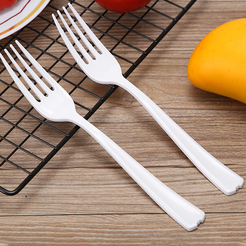 庭好 一次性叉子2000只 白色ps硬塑料叉子19cm ps加厚塑料【50只*40包