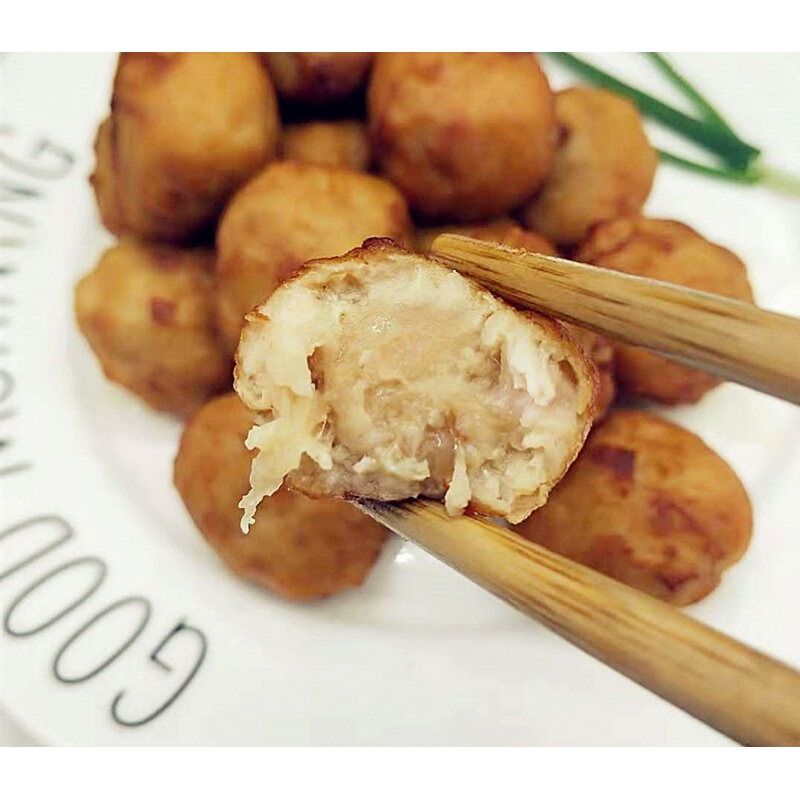 虎钢馋脆小圆子鸡肉丸脆骨丸软骨油炸小吃半成品火锅丸子关东煮商用