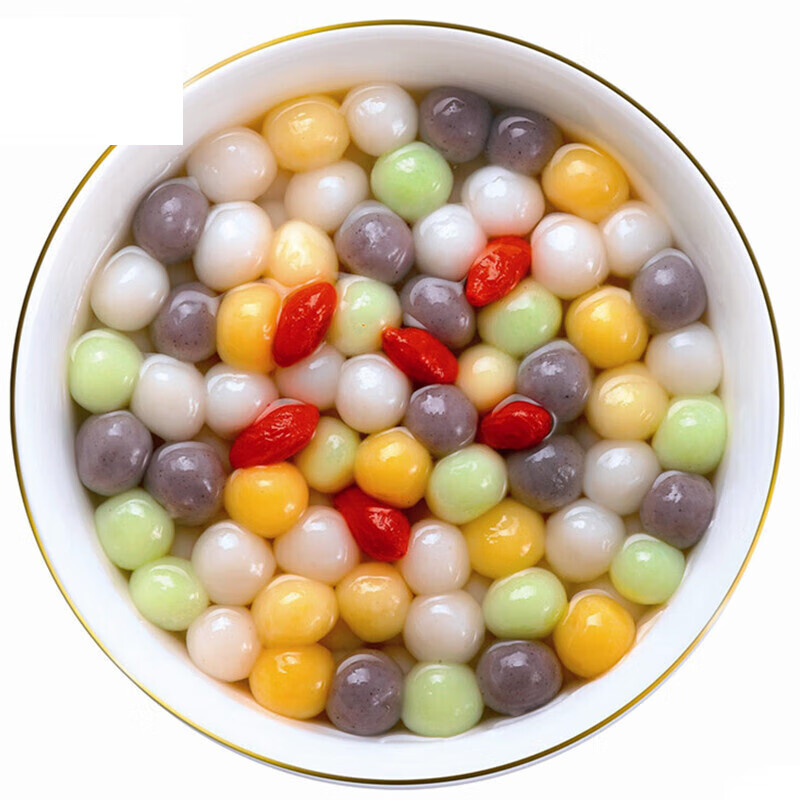 宜享健康小圆子300g 无馅糯米珍珠彩色汤圆酒酿丸子冷冻方便甜品元宵