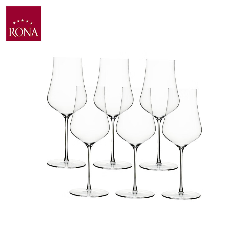 洛娜（RONA）捷克原装进口水晶玻璃红酒杯波尔多勃艮第甜白香槟韵雅系列 520毫升6只原厂包装
