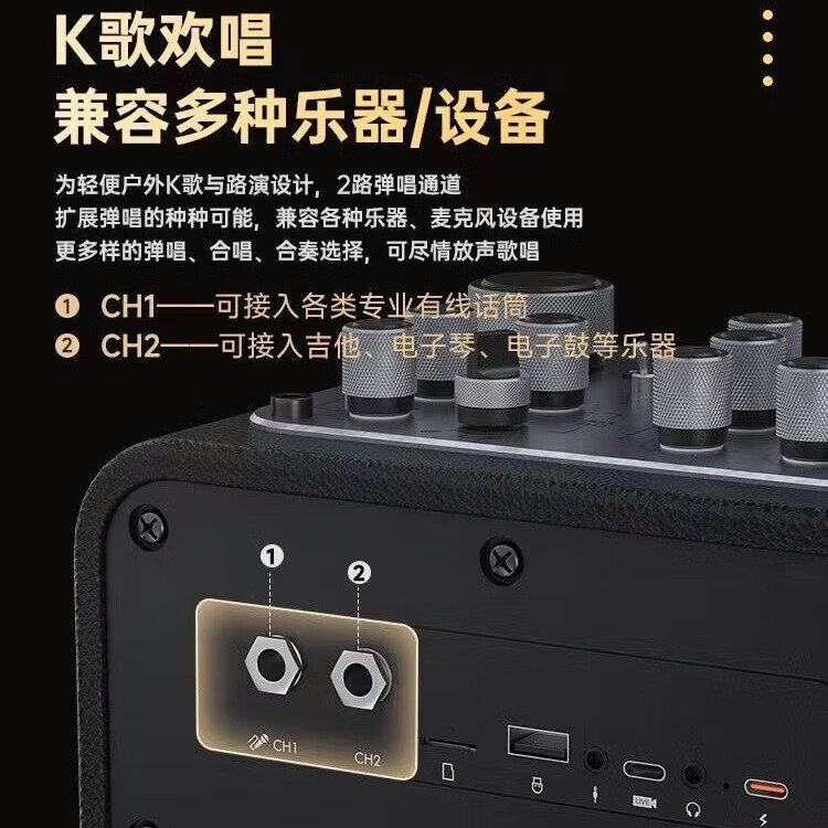 不见不散流浪者D5便携式户外K歌直播广场舞手提音响电吹管萨克斯会议家庭KTV自带麦克风高端一体机蓝牙音响 D5黑色单麦版+U盘+3年保修