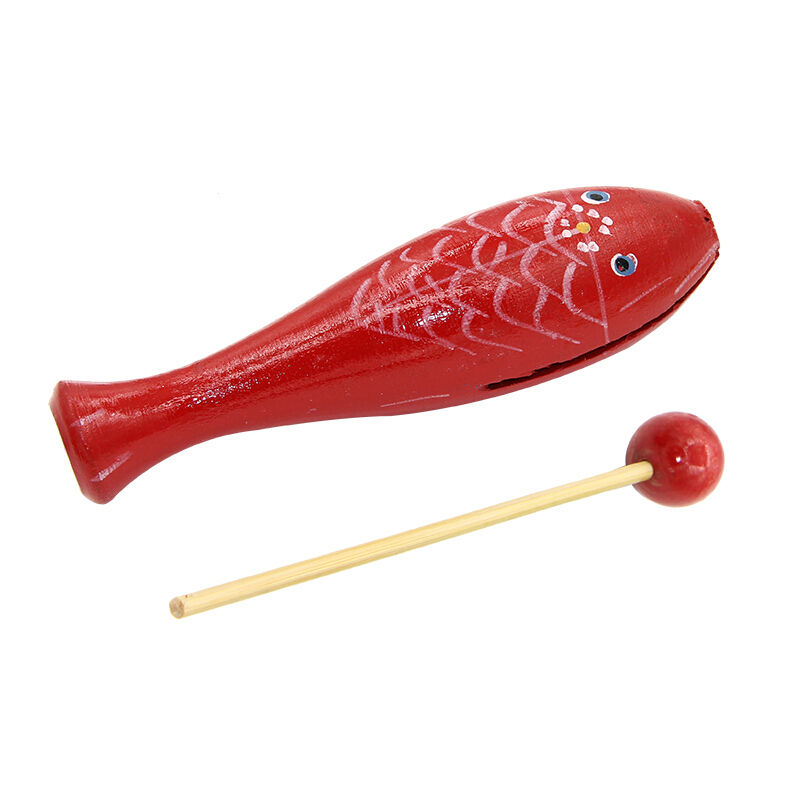 新宝 梆子打击乐器 鱼儿鱼型木鱼红色 鱼形梆子