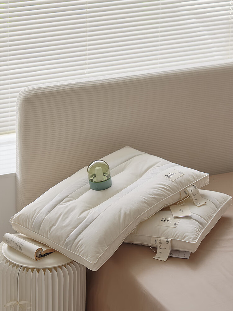 a类生态抑菌纯棉枕头一对拍2家用护颈椎高低枕芯男 生态抑菌黄荆子益