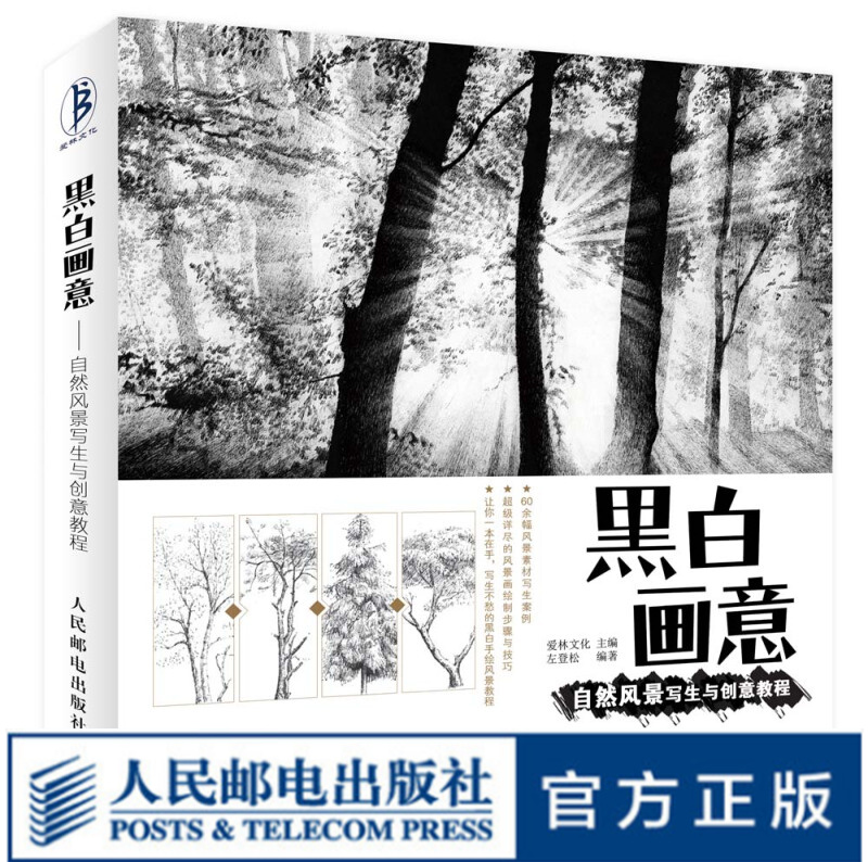 黑白画意 自然风景写生与创意教程 风景速