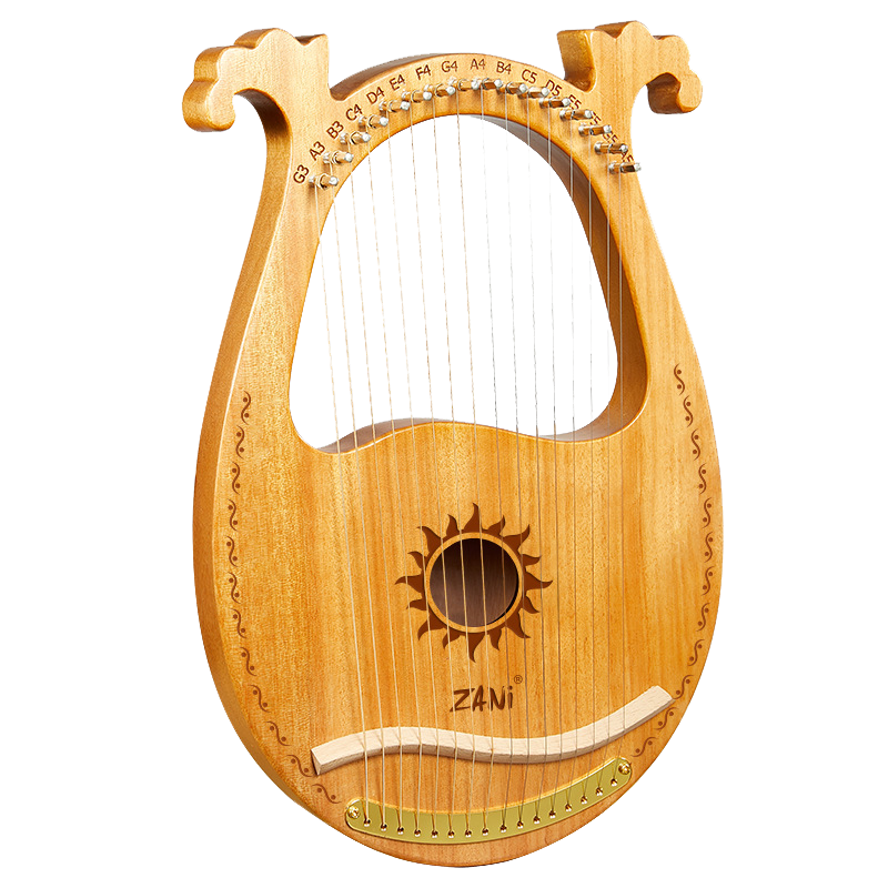 zani莱雅琴小竖琴乐器初学者简单易学便携式小型里拉琴箜篌 24弦蝴蝶板式-原木色
