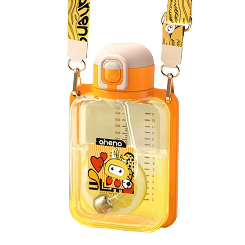恩尼诺(aneno)儿童水杯PPSU防摔吸管杯宝宝重力球水杯幼儿园小学喝水杯 A212诺可杯 500ml 托米橙