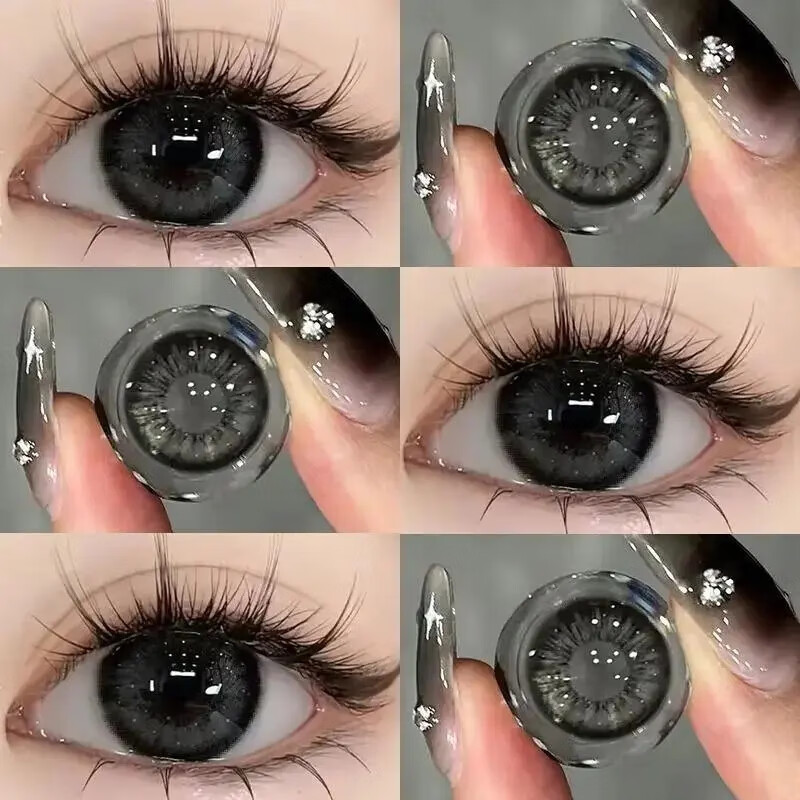 OVOLOOK美瞳半年抛女2片装三明治工艺自然日常小直径混血2024隐形眼镜 雾面雪山14.5【半年抛】 0度