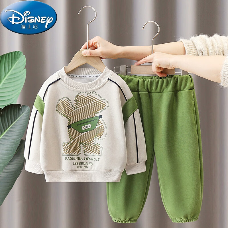 迪士尼(disney)婴儿衣服春季童装纯棉卫衣洋气小男孩套装分体一周岁