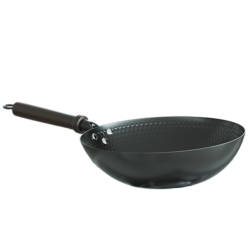 锦绣百年炒锅铁锅已开锅无涂层不粘锅厨房精铁炒菜锅燃气灶适用