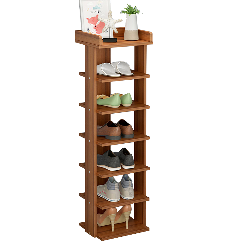 蔓斯菲尔 MSFE 鞋架简易鞋柜多层超薄单列窄小防尘门口宿舍收纳置物架 七层单列